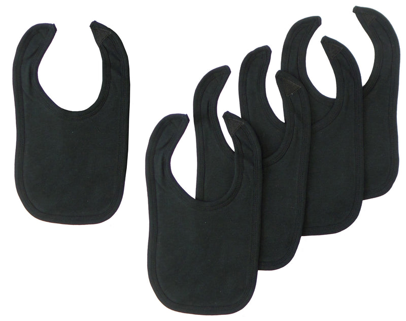 An image displaying Black Interlock Bib (pack Of 5) by Bambini