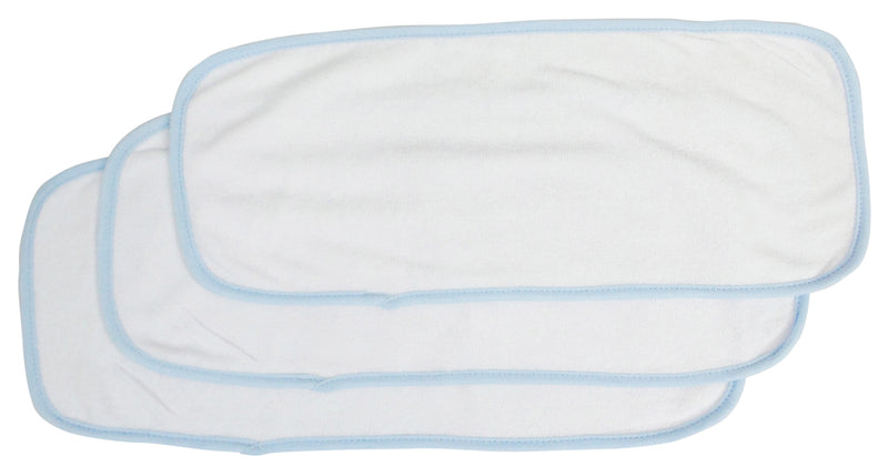 An image displaying Baby Burpcloth With Blue Trim (pack Of 3) by Bambini