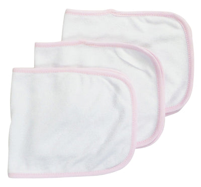 An image displaying Baby Burpcloth With Pink Trim (pack Of 3) by Bambini