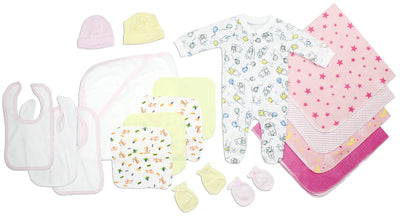 An image displaying Newborn Baby Girls 17 Piece Baby Shower Gift Set by Bambini