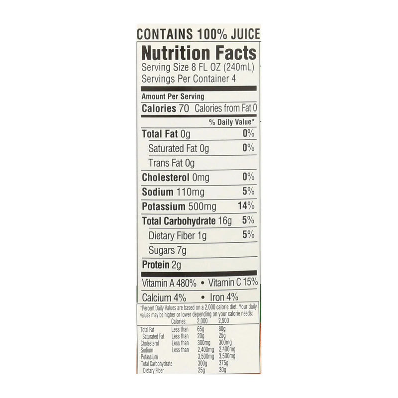 An image displaying R.w. Knudsen Organic Juice, Carrot - Case Of 6 - 32 Ounce by R.w. Knudsen