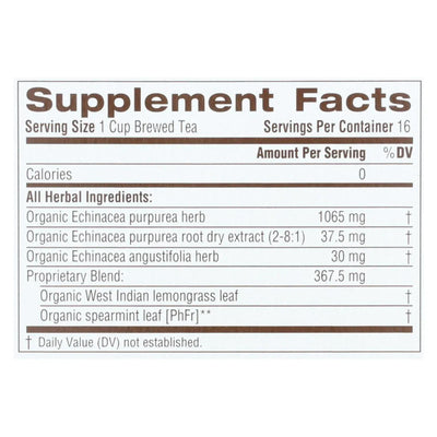 An image displaying Traditional Medicinals Organic Echinacea Plus Tea - Caffeine Free - 16 Bags by Traditional Medicinals