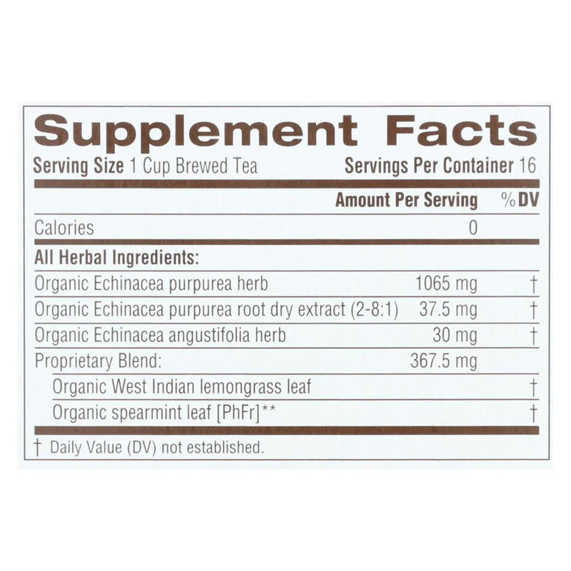 An image displaying Traditional Medicinals Organic Echinacea Plus Tea - Caffeine Free - 16 Bags by Traditional Medicinals