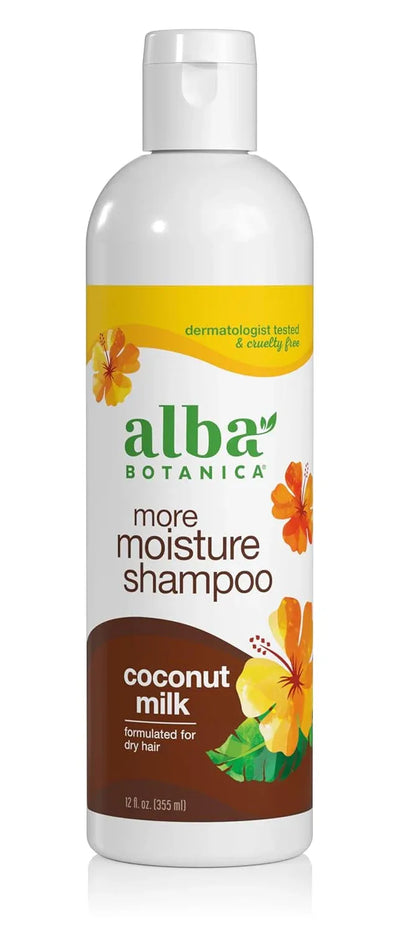 An image displaying Alba Botanica - More Moisture Shampoo - Coconut Milk - 12 Fl Ounce by Alba Botanica