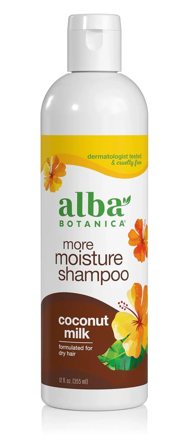 An image displaying Alba Botanica - More Moisture Shampoo - Coconut Milk - 12 Fl Ounce by Alba Botanica