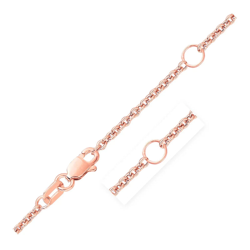 An image displaying Double Extendable Cable Chain in 14k Rose Gold (1.9mm) by Orca Market