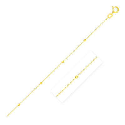 An image displaying Bead Links Saturn Chain in 14k Yellow Gold (3.5mm) by Orca Market