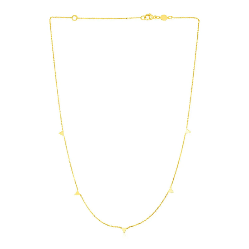 An image displaying 14K Yellow Gold Necklace with Triangles by Orca Market
