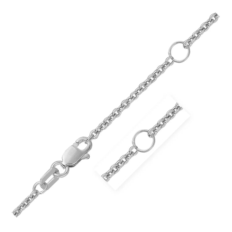 An image displaying Double Extendable Cable Chain in 14k White Gold (1.9mm) by Orca Market
