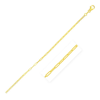 An image displaying 14K Yellow Gold Fine Paperclip Anklet (1.5mm) by Orca Market