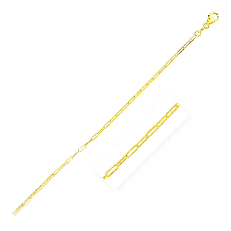 An image displaying 14K Yellow Gold Fine Paperclip Anklet (1.5mm) by Orca Market