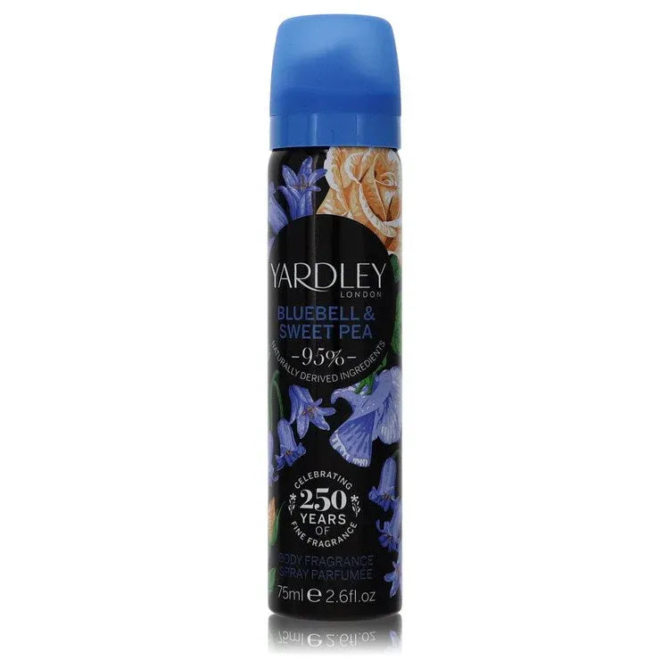 An image displaying Yardley Bluebell & Sweet Pea by Yardley London Body Fragrance Spray 2.6 oz for Women by Yardley London