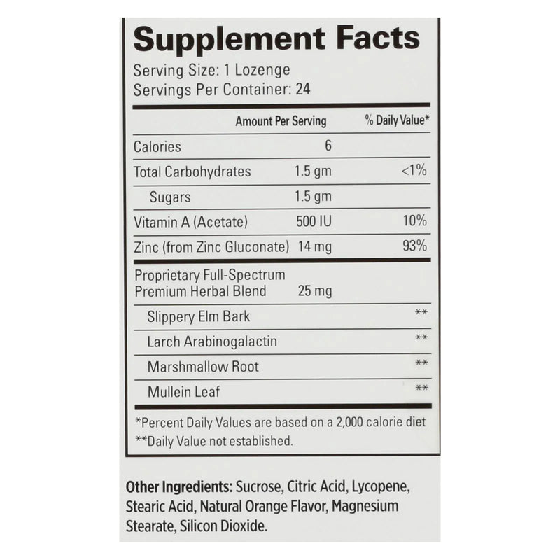An image displaying Quantum Therazinc Cold Season Plus Lozenges Orange - 14 Mg - 24 Lozenges by Quantum Research