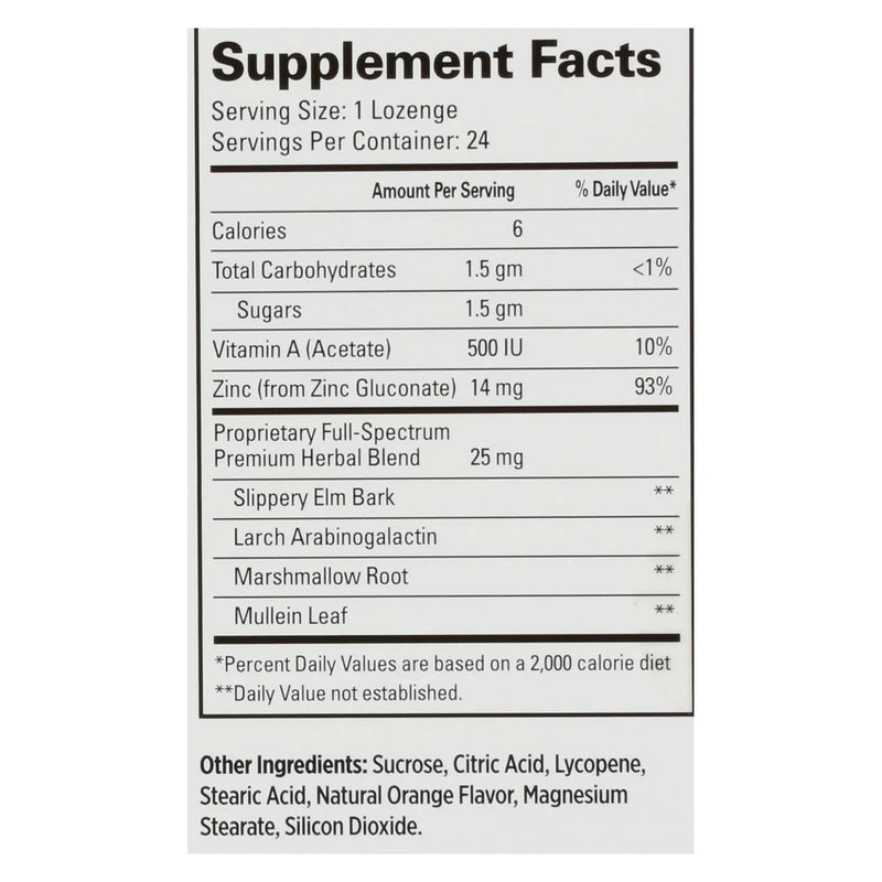 An image displaying Quantum Therazinc Cold Season Plus Lozenges Orange - 14 Mg - 24 Lozenges by Quantum Research