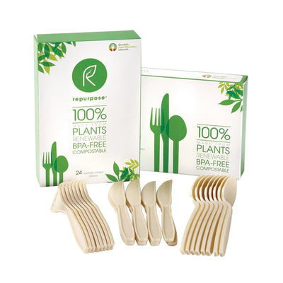 An image displaying Repurpose Plant Base High Heat Utensils Set - Case Of 20 - 24 Count by Repurpose