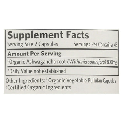Organic India Wellness Supplements, Ashwagandha - 1 Each - 90 Vcap - Orca Market