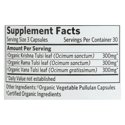 Organic India Usa Whole Herb Supplement, Tulsi--holy Basil - 1 Each - 90 Vcap - Orca Market