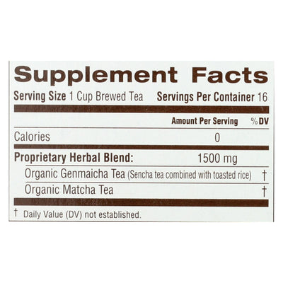 Traditional Medicinals - Green Tea Mtcha W/rce - Case Of 6 - 16 Bag - Orca Market