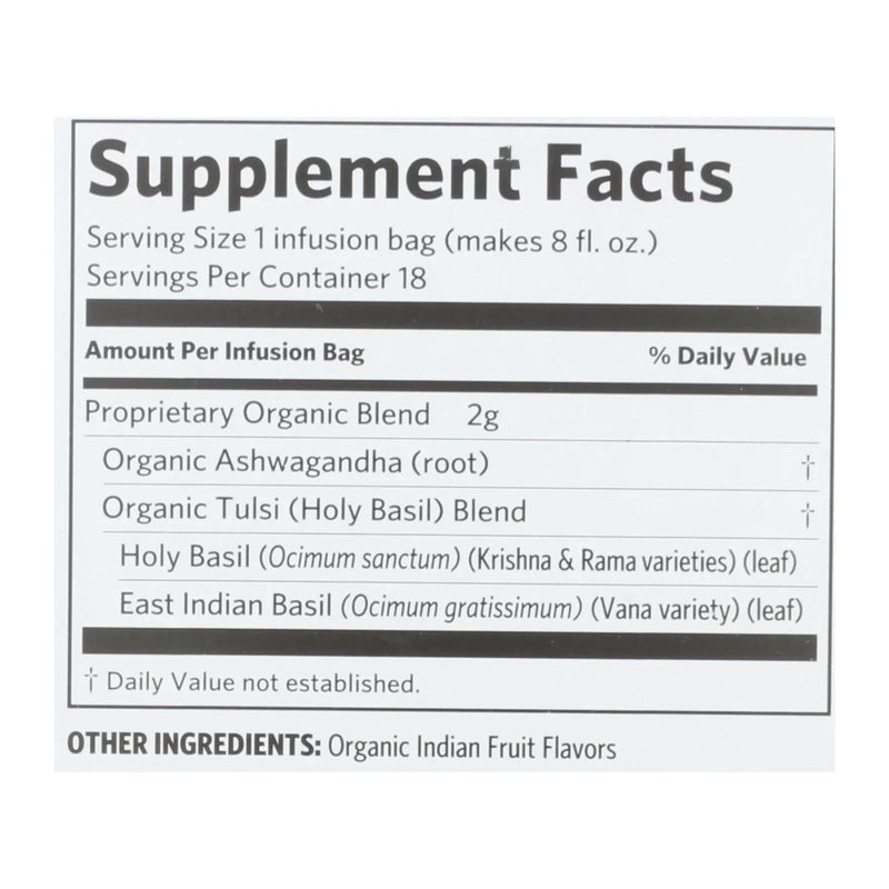 An image displaying Organic India - Tulsi Ashwagandha - Case Of 6 - 18 Count by Organic India