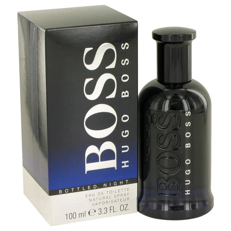 An image displaying Boss Bottled Night by Hugo Boss Eau De Toilette Spray for Men by Hugo Boss