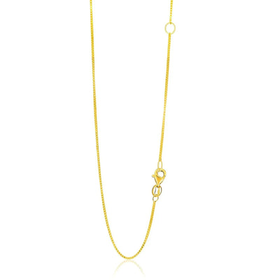 An image displaying 14k Yellow Gold Adjustable Box Chain 0.8mm by Orca Market