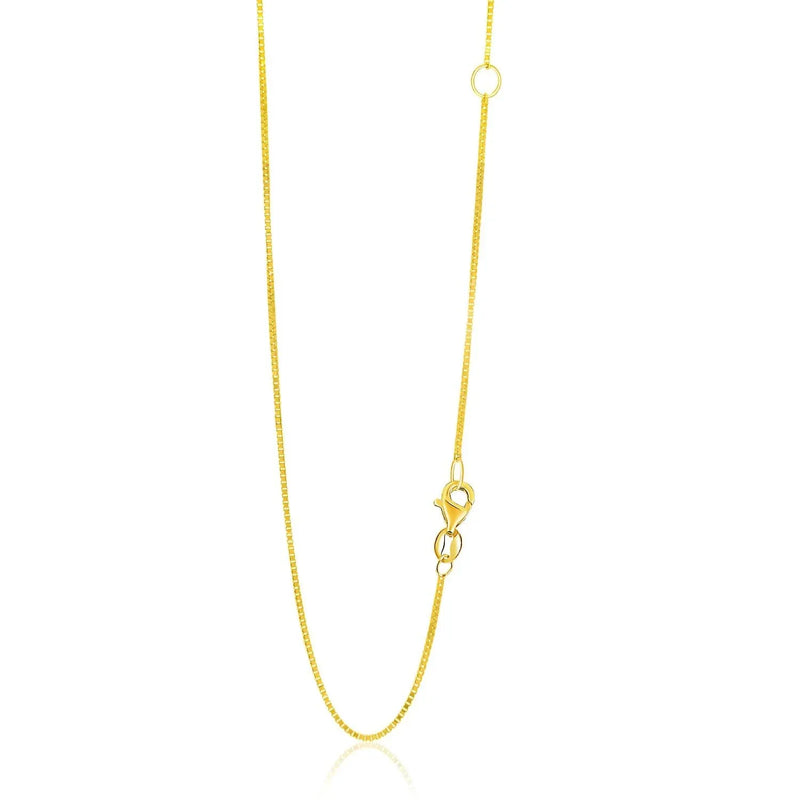 An image displaying 14k Yellow Gold Adjustable Box Chain 0.8mm by Orca Market