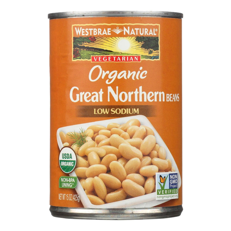 An image displaying Westbrae Foods Organic Great Northern Beans - Case Of 12 - 15 Ounce by Westbrae Foods