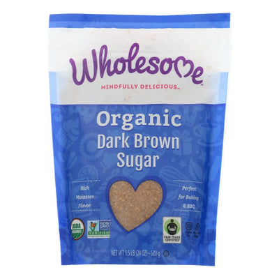An image displaying Wholesome Sweeteners Sugar - Organic - Dark Brown - 24 Ounce - Case Of 6 by Wholesome Sweeteners