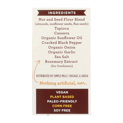 An image displaying Simple Mills Cracked Black Pepper Almond Flour - Case Of 6 - 4.25 Ounce by Simple Mills