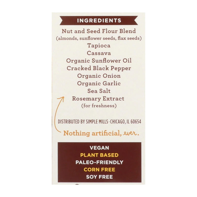 An image displaying Simple Mills Cracked Black Pepper Almond Flour - Case Of 6 - 4.25 Ounce by Simple Mills