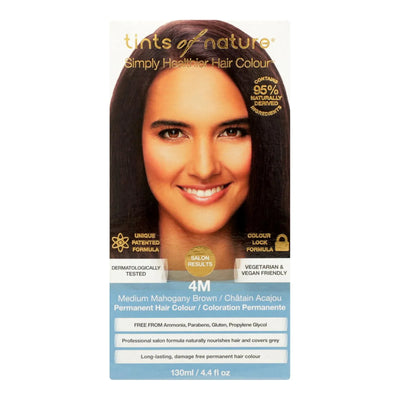 An image displaying Tints Of Nature 4m Medium Mahogany Brown Hair Color - 1 Each - 4.4 Ounce by Tints Of Nature