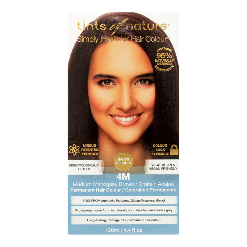 An image displaying Tints Of Nature 4m Medium Mahogany Brown Hair Color - 1 Each - 4.4 Ounce by Tints Of Nature
