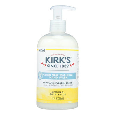 An image displaying Kirk's Natural - Hand Soap Lemon Eucalyptus - 12 Fz by Kirk's Natural