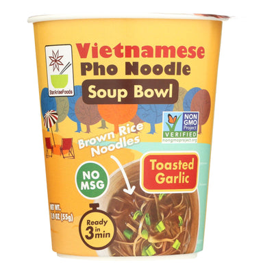 An image displaying Star Anise Foods - Soup Bowl Pho Ndl Garlic - Case Of 6 - 1.9 Oz by Star Anise Foods