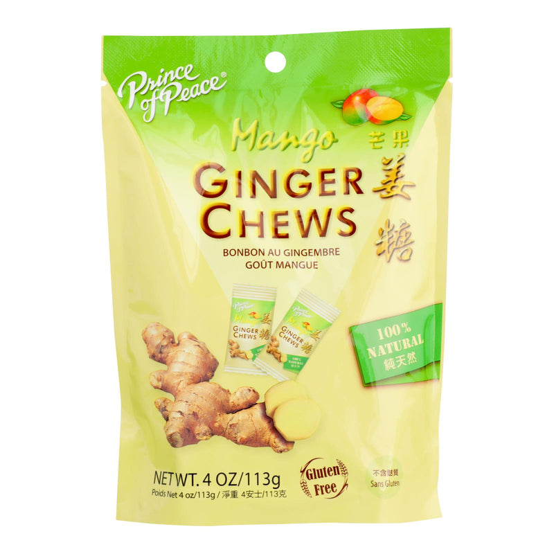 An image displaying Prince Of Peace - Chews Ginger Mango - 1 Each - 4 Oz by Prince Of Peace