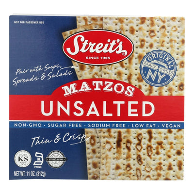 An image displaying Streit's Matzo - Unsalted - Case Of 12 - 11 Ounce by Streit's