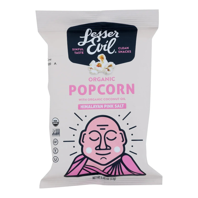 An image displaying Lesser Evil Organic Air Popped Popcorn - Himalayan Pink - Case Of 12 - 8/.46 Ounce by Lesser Evil