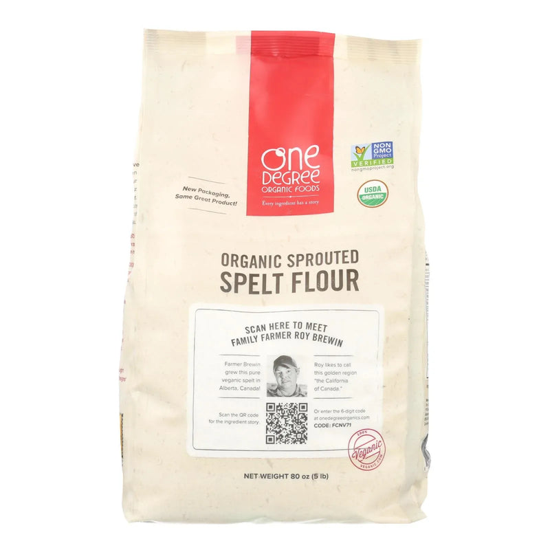 An image displaying One Degree Organic Foods Sprouted Spelt Flour - Organic - Case Of 4 - 80 Ounce. by One Degree Organic Foods
