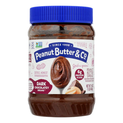 An image displaying Peanut Butter And Co Peanut Butter - Dark Chocolate Dreams - Case Of 6 - 16 Ounce by Peanut Butter & Co