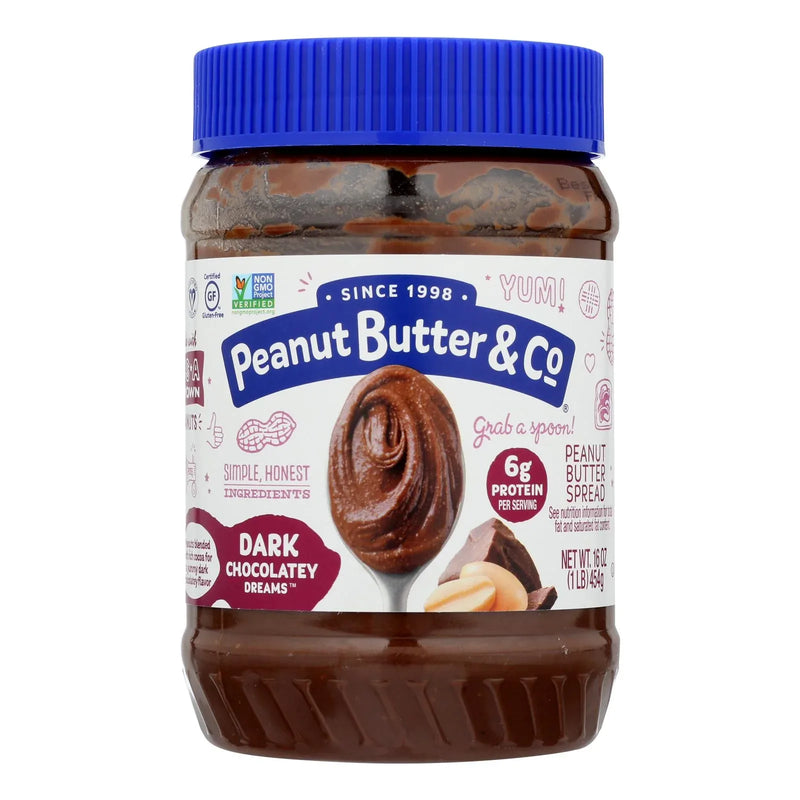 An image displaying Peanut Butter And Co Peanut Butter - Dark Chocolate Dreams - Case Of 6 - 16 Ounce by Peanut Butter & Co