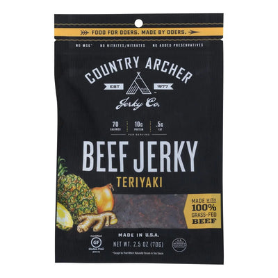 An image displaying Country Archer - Jerky Beef Teriyaki - Case Of 12-2.5 Ounce by Country Archer