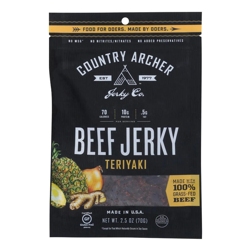 An image displaying Country Archer - Jerky Beef Teriyaki - Case Of 12-2.5 Ounce by Country Archer