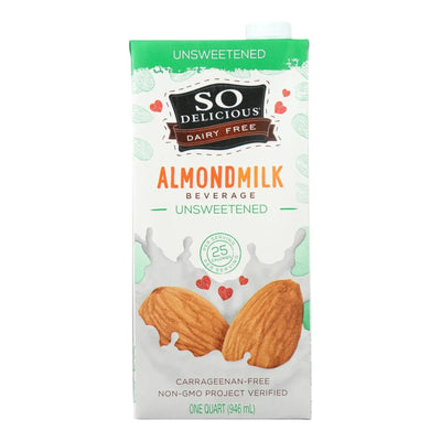 An image displaying So Delicious Dairy Free Almond Milk Beverage -unsweetened - Case Of 6 - 32 Ounce by So Delicious