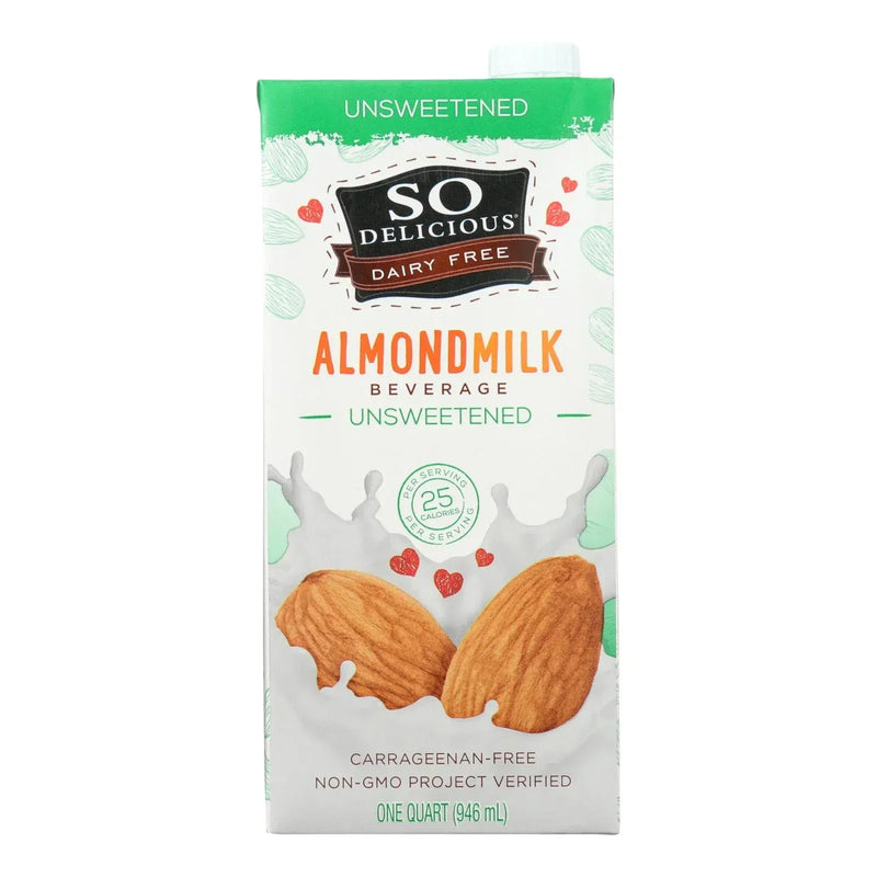 An image displaying So Delicious Dairy Free Almond Milk Beverage -unsweetened - Case Of 6 - 32 Ounce by So Delicious