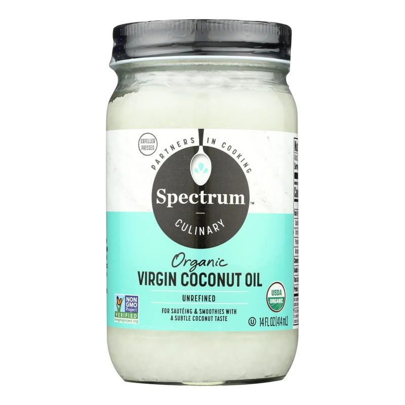 An image displaying Spectrum Naturals Organic Unrefined Coconut Oil - Case Of 12 - 14 Fl Ounce. by Spectrum Naturals