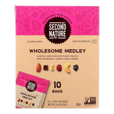 An image displaying Second Nature - Nut Medley Wholesome - Case Of 4-10/1.5 by Second Nature