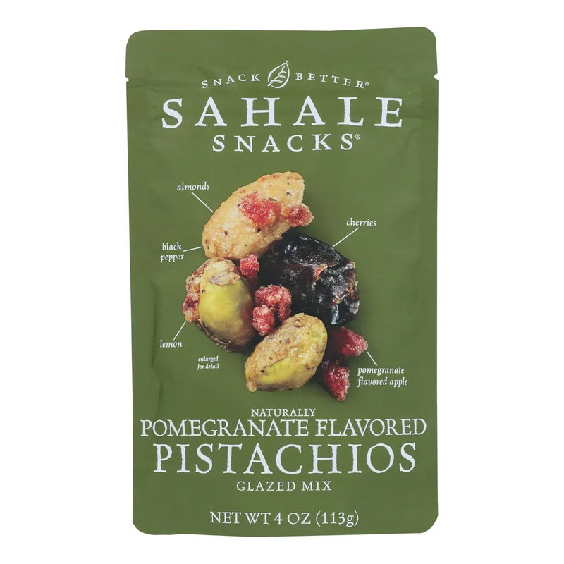 An image displaying Sahale Snacks Premium Blend Pistachio - Pomegranate - Case Of 6 - 4 Ounce. by Sahale Snacks