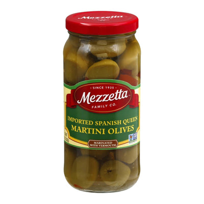 Mezzetta Imported Spanish Queen Martini Olives In Dry Vermouth - Case Of 6 - 10 Ounce