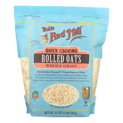 An image displaying Bob's Red Mill - Quick Cooking Rolled Oats - Case Of 4-32 Ounce. by Bob's Red Mill