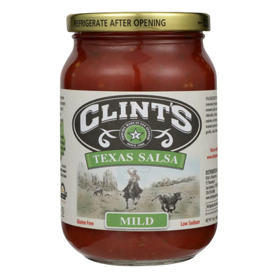 An image displaying Clint's Salsa - Mild Mexican - Case Of 6 - 16 Ounce by Clint's Salsa